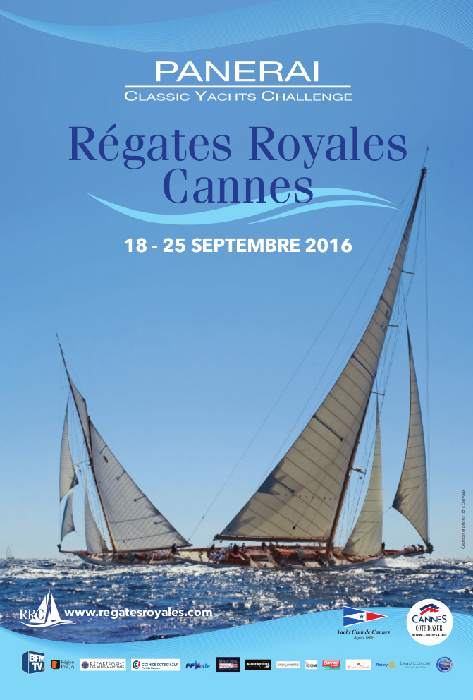 Régates royales de Cannes 2016, affiche officielle, Cannes, Yachting classique, www.yachtingclassique.com