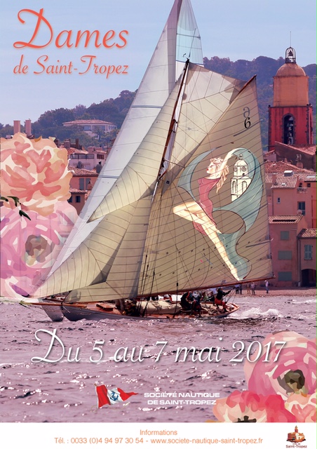 Dames de Saint-Tropez, 2017, affiche, la voile en rose, yachting classique, www.yachtingclassique.com