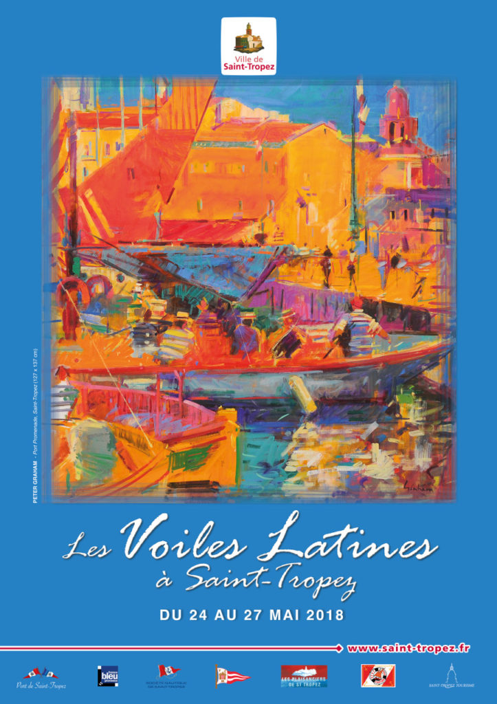 affiche,voiles latine,mai 2018, Saint-Tropez, yachting classique,www.yachtingclassique.com