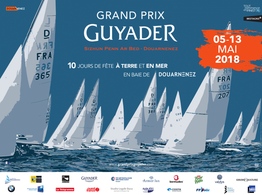 Afiche Grand Prix Guyader 2018, yachting classique, www.yachtingclassique.com, baie de Douarnenez